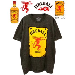 FIREBALL WHISKY　Tシャツ　XL　グレー　USA古着(Tシャツ/カットソー(半袖/袖なし))