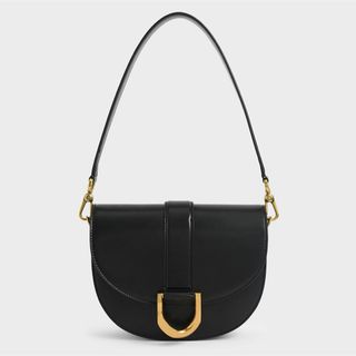 チャールズアンドキース(Charles and Keith)のCharles & Keith ガビーヌ サドルバッグ ブラック(ショルダーバッグ)