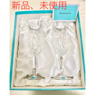 ティファニー(Tiffany & Co.)のティファニー　クルスタル　フローテット　シャンパングラス　ペア　新品(グラス/カップ)