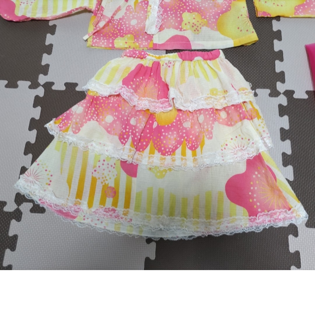 浴衣 セパレート 130 帯つき キッズ/ベビー/マタニティのキッズ服女の子用(90cm~)(甚平/浴衣)の商品写真