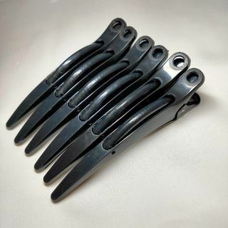 【迅速発送】ダッカール　6本セット　ヘアクリップ　美容師　11cm丈　黒(その他)