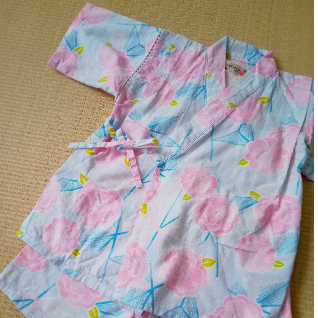 女の子🌸八重桜柄甚平【size110】 キッズ/ベビー/マタニティのキッズ服女の子用(90cm~)(甚平/浴衣)の商品写真