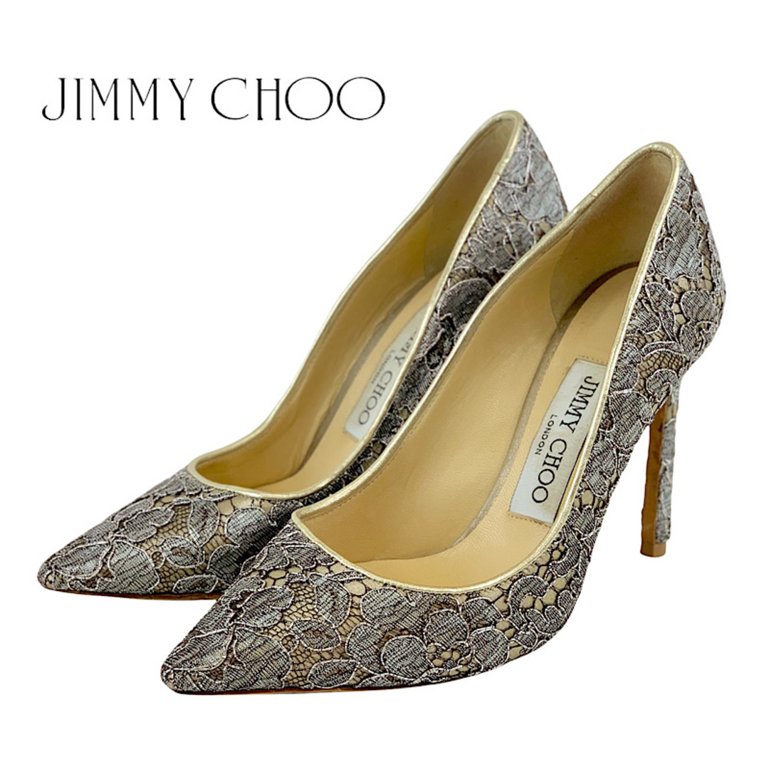 JIMMY CHOO(ジミーチュウ)のジミーチュウ JIMMY CHOO パンプス 靴 シューズ レース シルバー ゴールド パーティーシューズ ウェディングシューズ レディースの靴/シューズ(ハイヒール/パンプス)の商品写真