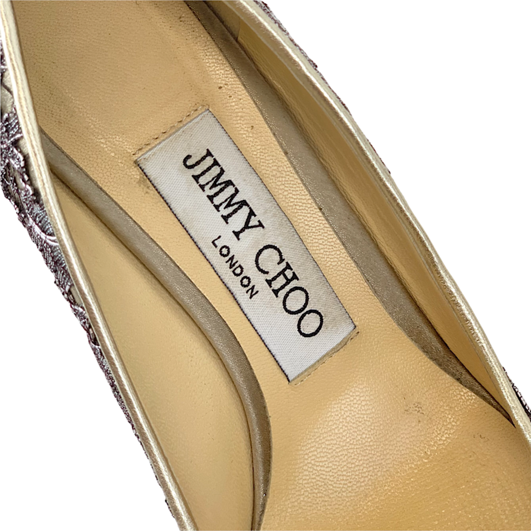 JIMMY CHOO(ジミーチュウ)のジミーチュウ JIMMY CHOO パンプス 靴 シューズ レース シルバー ゴールド パーティーシューズ ウェディングシューズ レディースの靴/シューズ(ハイヒール/パンプス)の商品写真