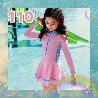 女の子 110 ラッシュガード 水着 ピンク 上下セット 日焼け防止 海 長袖(水着)