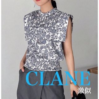 クラネ(CLANE)のNEW★新品未使用！ CLANE激似　スタンドカラー　ペイズリートップス M(シャツ/ブラウス(半袖/袖なし))