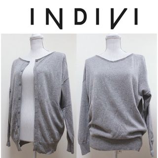 インディヴィ(INDIVI)のインディヴィ 3way ニットカーディガン ラメ入り カシミヤブレンド(カーディガン)