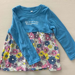 長袖　花柄Tシャツ　100cm(Tシャツ/カットソー)