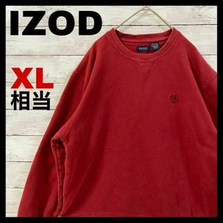 647 美品 スウェット IZOD ワンポイント ロゴ刺繍 Vガゼット XL相当(スウェット)