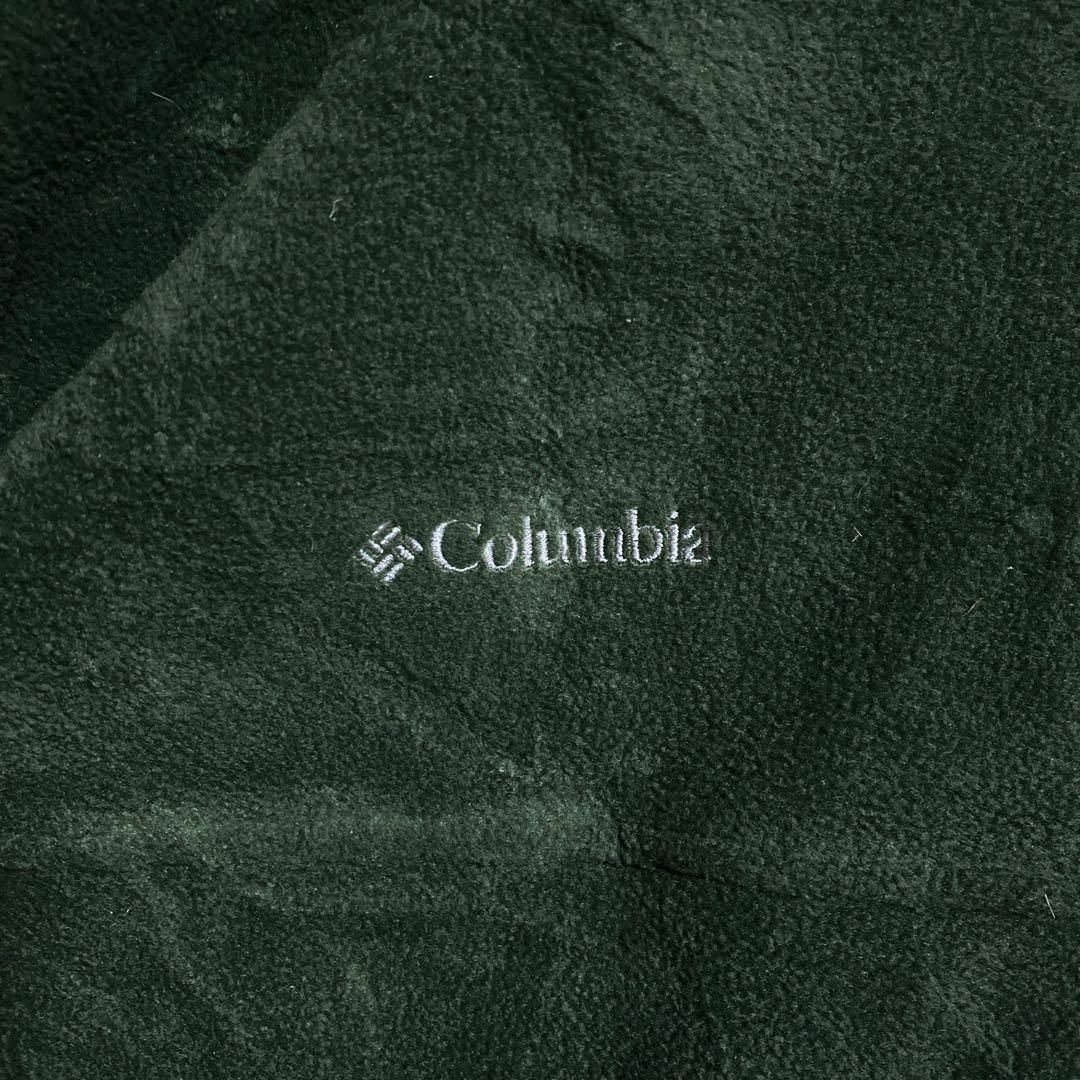 Columbia(コロンビア)のColumbia メンズ フリース ジャケット グリーン ロゴ 2XL 古着 メンズのジャケット/アウター(ブルゾン)の商品写真