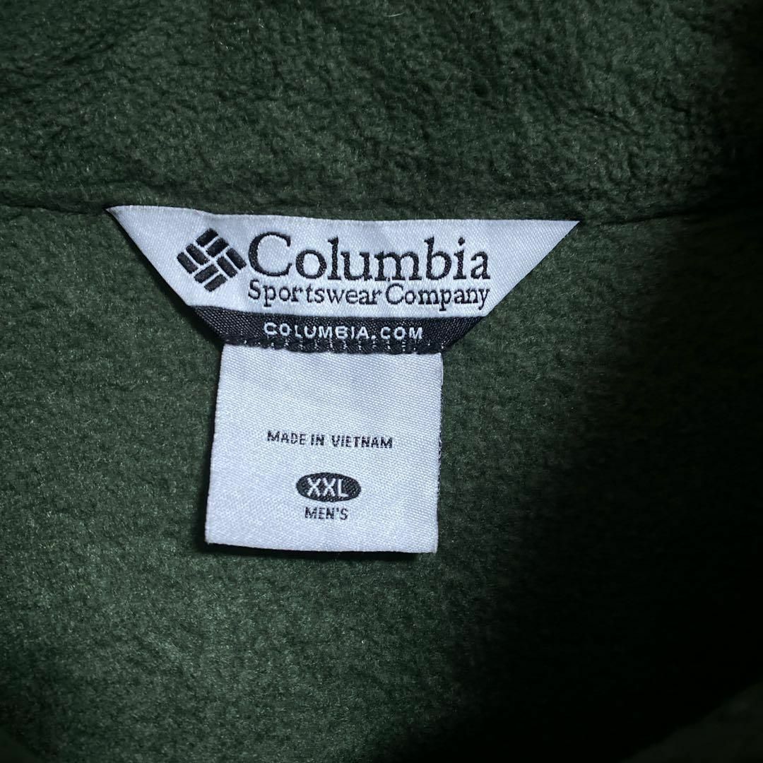 Columbia(コロンビア)のColumbia メンズ フリース ジャケット グリーン ロゴ 2XL 古着 メンズのジャケット/アウター(ブルゾン)の商品写真