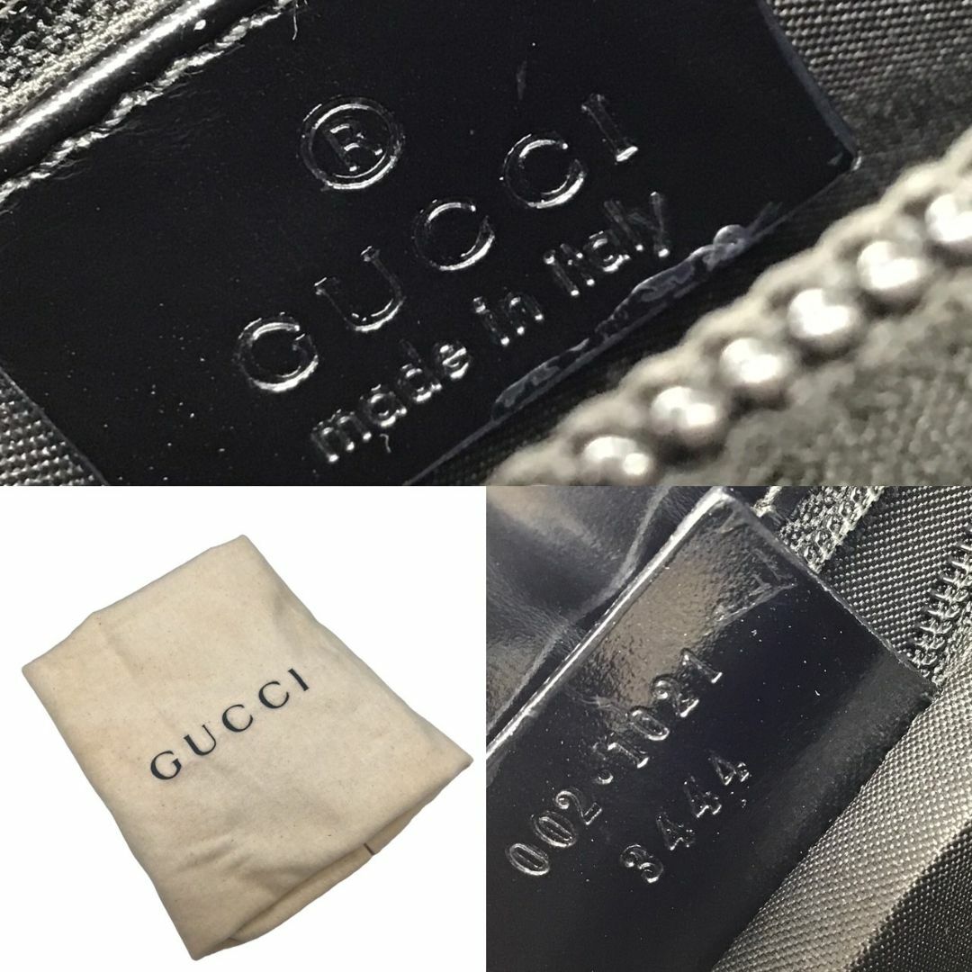 Gucci(グッチ)のGUCCI　グッチ　ハンドバッグ　トートバッグ　002・1021・3444　バッグ　ナイロン　レザー　シルバー金具　習い事　エコバッグ　eco　Bag　ブラック　レディース　メンズ　ユニセックス レディースのバッグ(トートバッグ)の商品写真