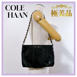 COLE HAAN コールハーン　ショルダーバッグ　ブラック　パテント　極美品