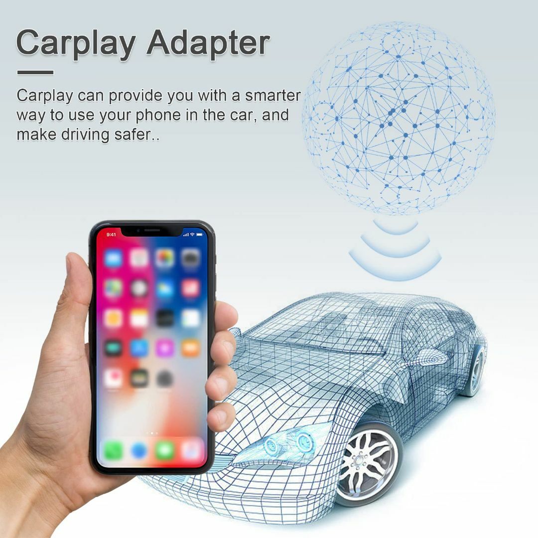 KKnoon Apple iOS Auto ワイヤレス アダプター 車ワイヤレス スマホ/家電/カメラのテレビ/映像機器(その他)の商品写真