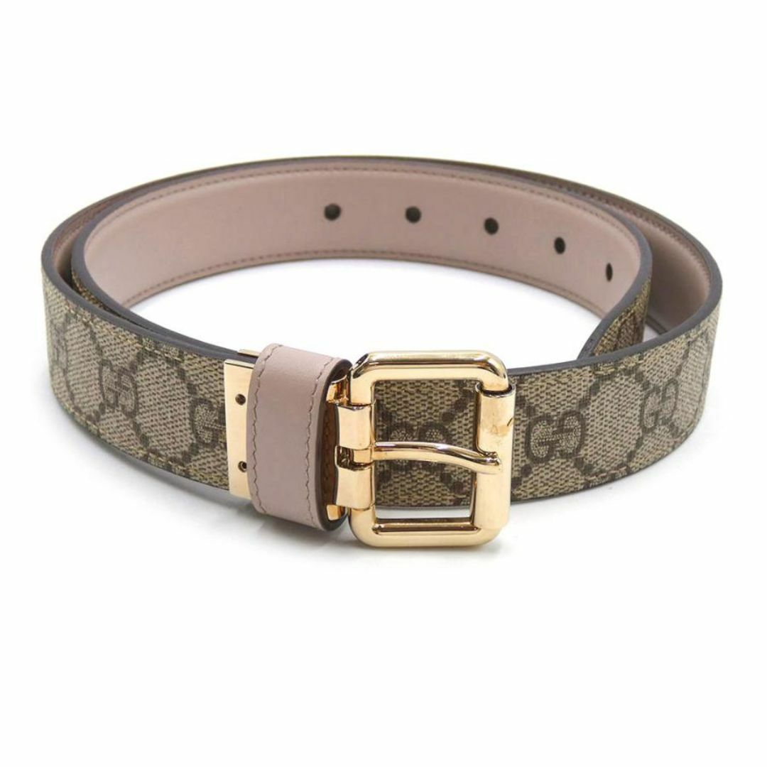 Gucci(グッチ)の美品 グッチ ベルト GUCCI GGスプリームxレザー サイズ80 ベージュxピンク レディース OJ10283 メンズのファッション小物(ベルト)の商品写真