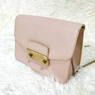 フルラ(Furla)の【極美品】フルラ　ショルダーバック　メトロポリス　ピンク　チェーン(ショルダーバッグ)