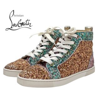 クリスチャンルブタン(Christian Louboutin)のクリスチャンルブタン Christian Louboutin スニーカー 靴 シューズ レザー グリッター マルチカラー ハイカットスニーカー(スニーカー)