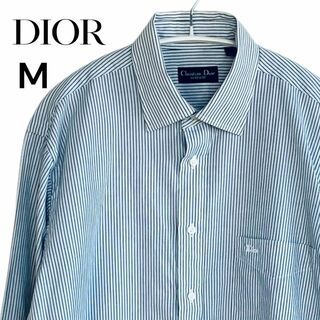 クリスチャンディオール(Christian Dior)のクリスチャンディオール ワイシャツ ブルー ストライプシャツ M(シャツ)