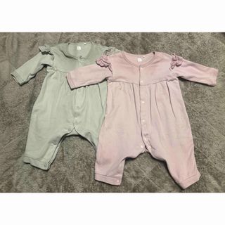 西松屋 - 【新品未使用】西松屋　ロンパース　70 女の子　ベビー服  長袖ロンパース