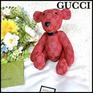 グッチ(Gucci)の☆希少☆GUCCI グッチ テディベア ぬいぐるみ GGキャンバス レザー クマ(ぬいぐるみ)