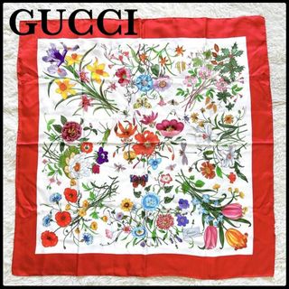 ☆希少☆オールドGUCCI 花 赤 V.ACCORNERO スカーフ