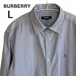 バーバリー(BURBERRY)のバーバリー ワイシャツ ビジネスシャツ グレー ピンストライプシャツ L(シャツ)