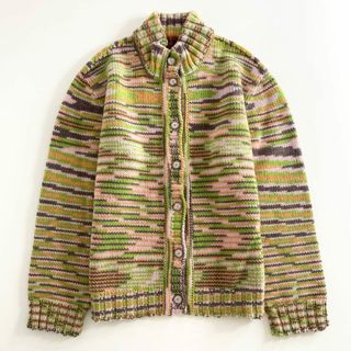 ミッソーニ(MISSONI)の37d22 【美品】 伊製 MISSONI ミッソーニ カシミヤ100％ニット ジャガードニット カシミヤカーディガン 46 マルチカラー レディース 婦人服(カーディガン)