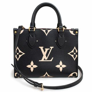 ルイヴィトン(LOUIS VUITTON)のルイ ヴィトン オンザゴー PM 2way ショルダー ハンドバッグ 斜め掛け モノグラムアンプラント レザー ブラック ベージュ 黒 ゴールド金具 M45659 箱付 LOUIS VUITTON（新品・未使用品）(ハンドバッグ)