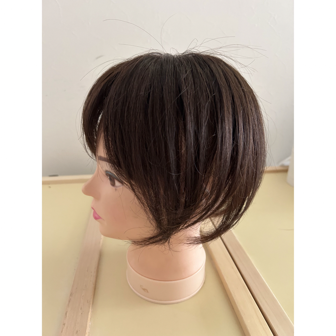 人毛100% 部分ウィッグ ヘアピース 美品 レディースのウィッグ/エクステ(ロングストレート)の商品写真