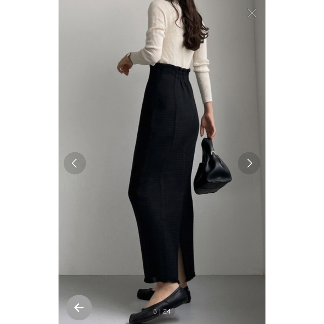 JUNOAH(ジュノア)のツイードハイウェストペンシルスカート レディースのスカート(ロングスカート)の商品写真