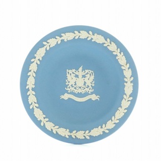 ウェッジウッド(WEDGWOOD)のウェッジウッド ジャスパーウェア ミニチュアプレート 飾り皿 陶器 青 白(食器)