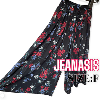 JEANASIS - JEANASIS ♥ 花柄 ワイド フラワーイージーフレアパンツ