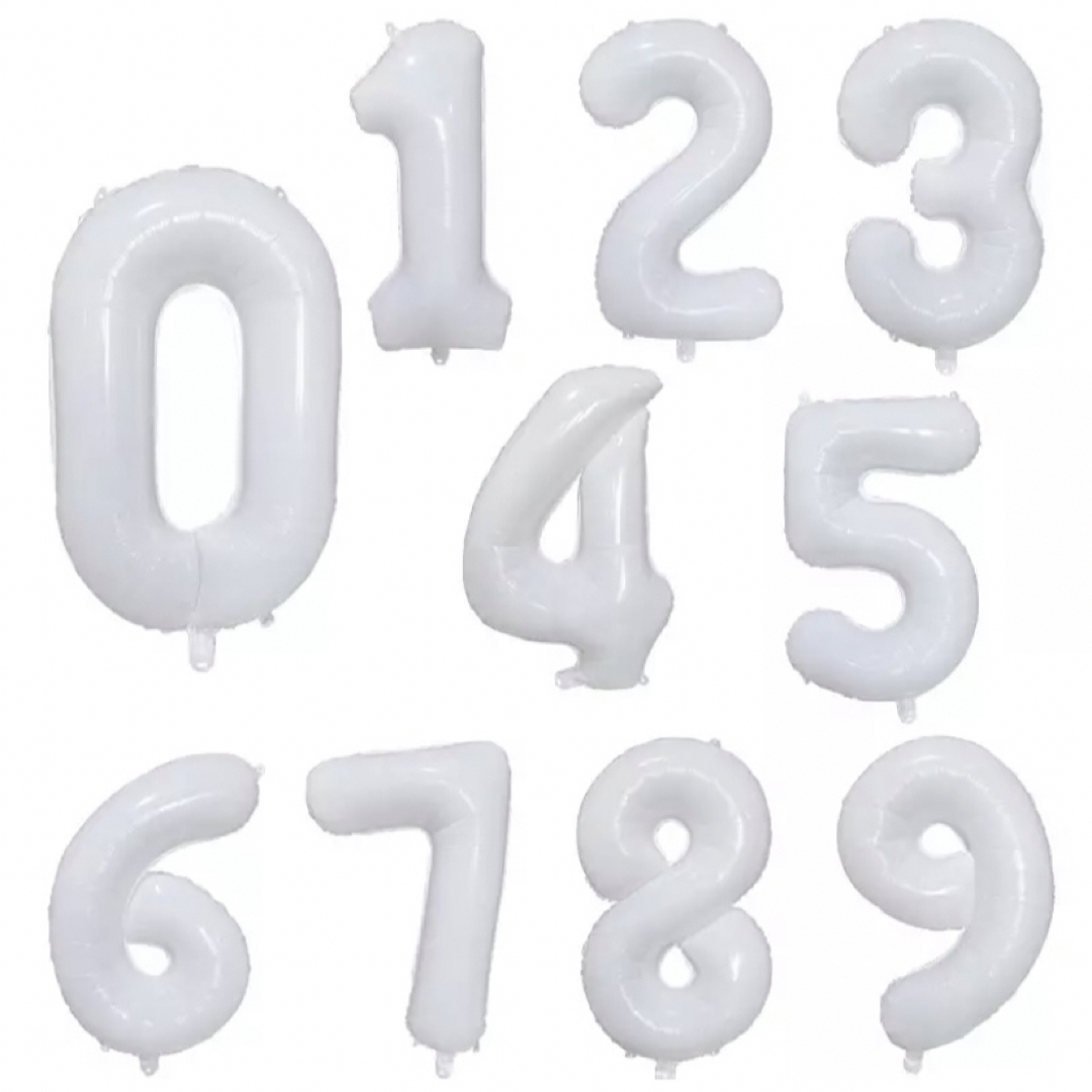 1 ナンバーバルーン　数字バルーン　白　ホワイト　風船　飾りつけ　お祝い　数字 キッズ/ベビー/マタニティのメモリアル/セレモニー用品(その他)の商品写真