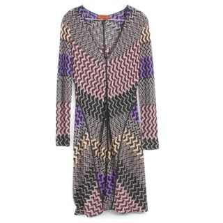 MISSONI - 美品『USED』 Missoni ミッソーニ 透かし編み 165121 ワンピース レーヨン パープル【中古】