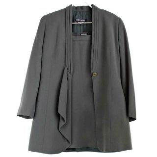 ジョルジオアルマーニ(GIORGIO ARMANI)の『USED』 GIORGIO ARMANI ジョルジオアルマーニ ジャケット＋ラップスカートセット セットアップ ウール/レーヨン  グリーングレー【中古】(セット/コーデ)