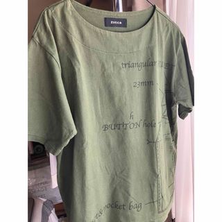 ズッカ(ZUCCa)のZUCCA ズッカ　ポケット付き　半袖　Tシャツ　カットソー　グリーン　M(Tシャツ/カットソー(半袖/袖なし))