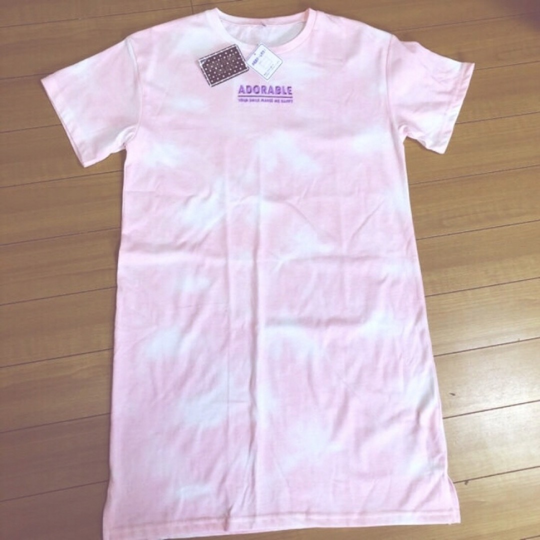 新品 女の子 ロゴ ワンポイント ワンピース 160 半袖 女児 Tシャツ キッズ/ベビー/マタニティのキッズ服女の子用(90cm~)(ワンピース)の商品写真