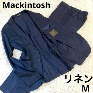 【爽やか】Mackintosh LONDON　スーツ　ネイビー　38 リネン混