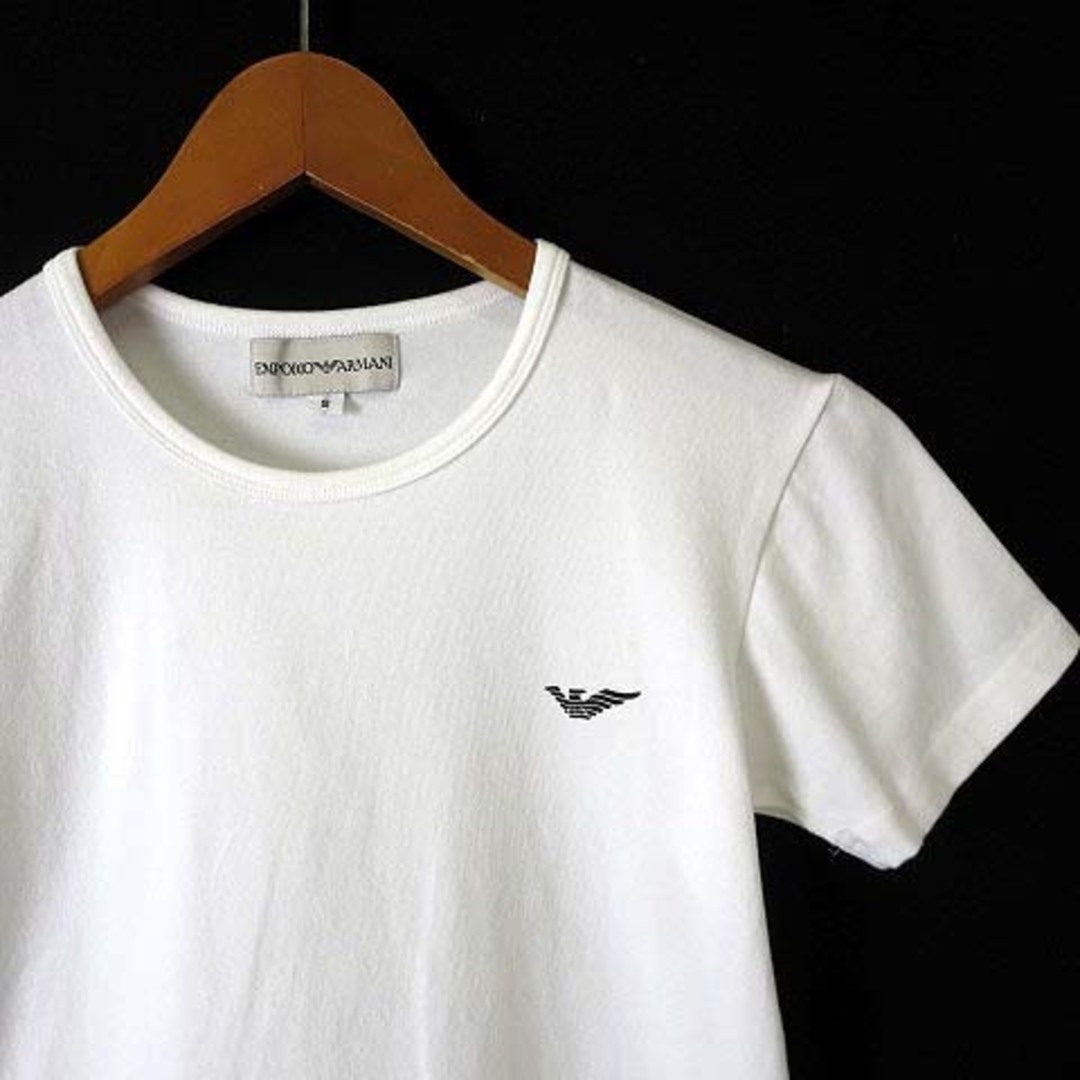 Emporio Armani(エンポリオアルマーニ)のエンポリオアルマーニ Tシャツ イーグル ロゴ コットン ストレッチ半袖 S 白 レディースのトップス(Tシャツ(半袖/袖なし))の商品写真