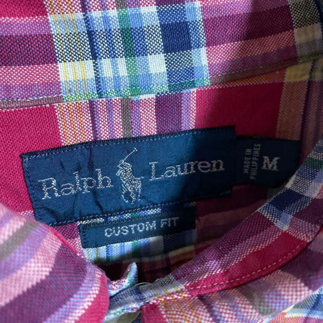 POLO RALPH LAUREN(ポロラルフローレン)のラルフローレン チェック柄 派手 USA古着 ピンク ボタンダウン 長袖シャツ メンズのトップス(シャツ)の商品写真