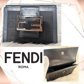 フェンディ(FENDI)のフェンディ ズッキーノ 折り財布 ズッカ柄 Wホック FFプレート ウォレット(財布)