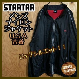 スターター(STARTER)のスターター ナイロンジャケット ロゴ USA古着 90s 長袖 ブラック XL(ナイロンジャケット)