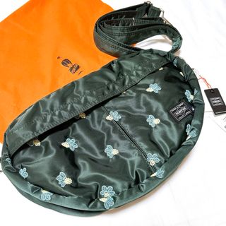 ポーター(PORTER)のmina perhonen x PORTER SHOULDER BAG グリーン(ショルダーバッグ)