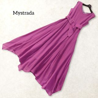 マイストラーダ(Mystrada)のマイストラーダ ✿ アシンメトリー フレア ロングワンピース М パープル 春夏(ロングワンピース/マキシワンピース)