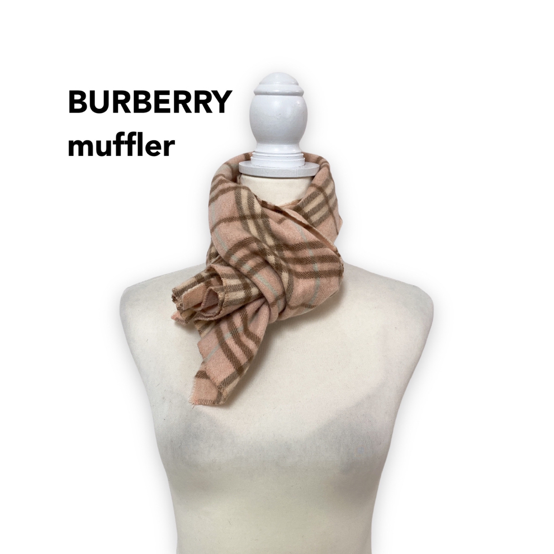 BURBERRY(バーバリー)のBurberry バーバリー　マフラー　ノバチェック　ストール　カシミヤ　ピンク レディースのファッション小物(マフラー/ショール)の商品写真