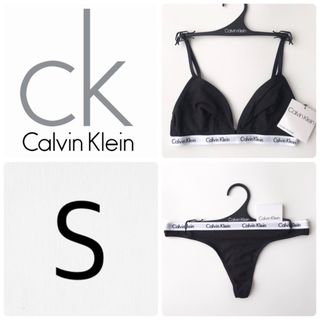 カルバンクライン(Calvin Klein)のckレア 新品 USA カルバンクライン 下着 ブラ Tショーツ S 黒(ブラ&ショーツセット)