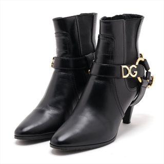 DOLCE&GABBANA - ドルチェ&ガッバーナ  レザー 38 1/2 ブラック レディース ブーツ