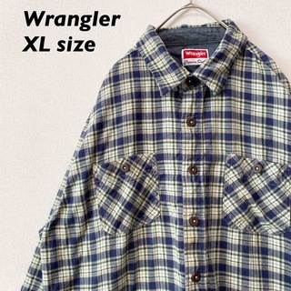 ラングラー(Wrangler)のラングラー　長袖シャツ　総柄　チェック　ワークシャツ　男女兼用　XLサイズ(シャツ)