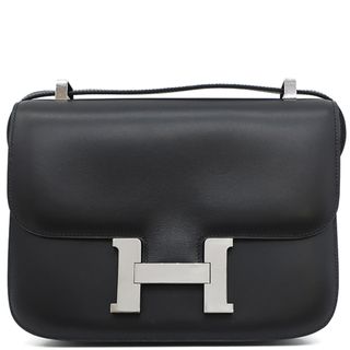 エルメス(Hermes)のエルメス HERMES ショルダーバッグ コンスタンス23 エヴァーカーフ ブラック シルバー金具 黒  □H刻印 【保存袋】【中古】(ショルダーバッグ)