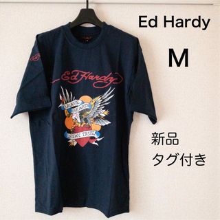 エドハーディー(Ed Hardy)の【新品タグ付き】エドハーディ Tシャツ 半袖 M メンズ ネイビー イーグル(Tシャツ/カットソー(半袖/袖なし))